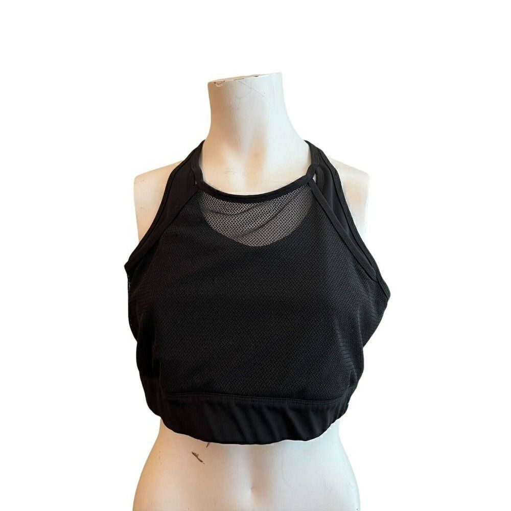Avia Ladies XXL Black Racerback Sports Bra Athletic Tank Top Low Support Stretch
